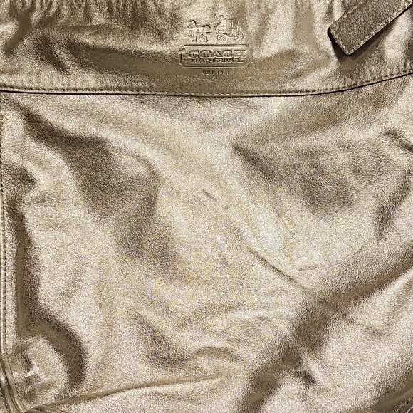 Coach Zoe Large Silver Metallic Shoulder Bag - Picture 8 of 8